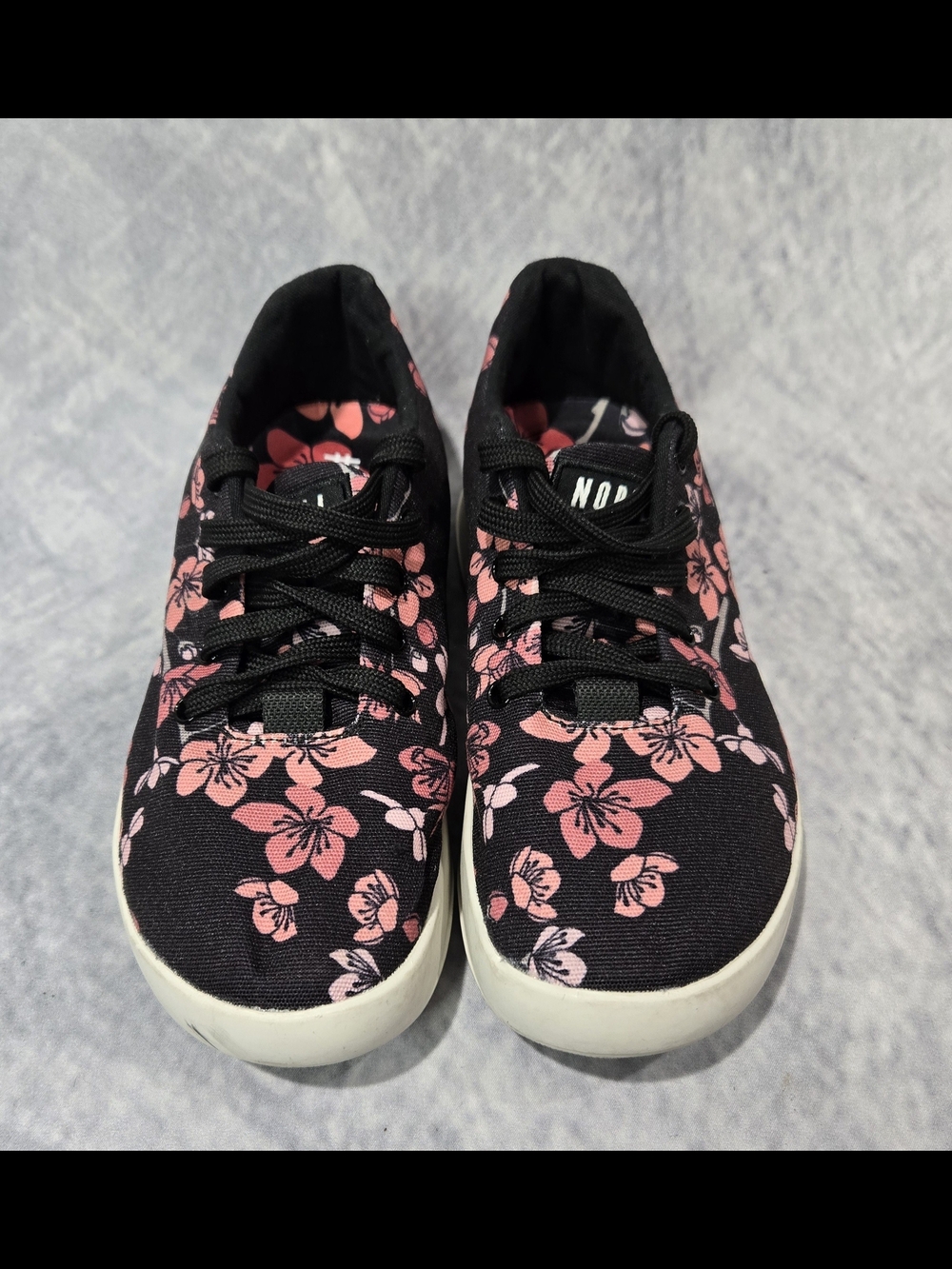 NOBULL Black Sneakers with Pink Floral Print
